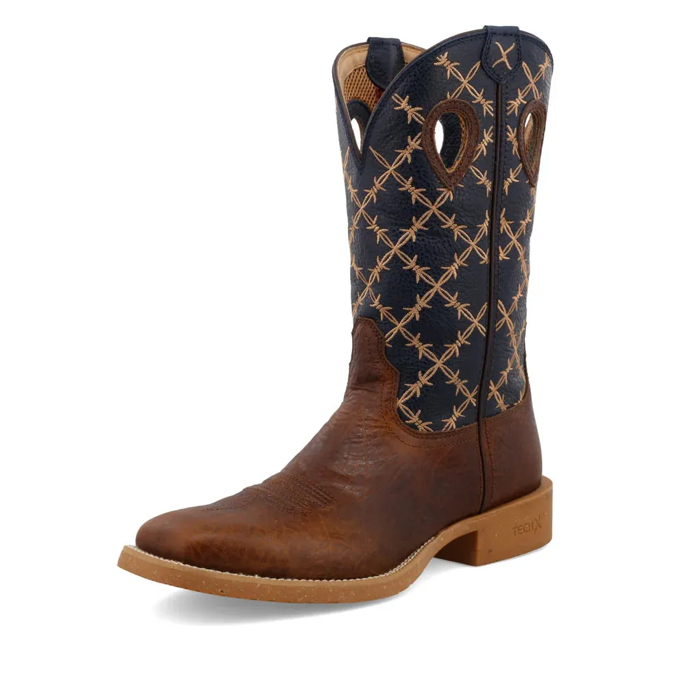 Frost resistant Warm Core Twisted X Men's Rustic Brown & Navy CellStretch Western Cowboy Boots MXTR004