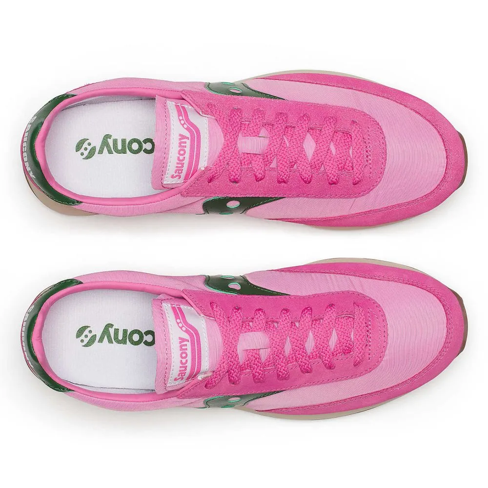 Saucony Women's Trainer 80 in Pink/Forest King Strong Resort Mood