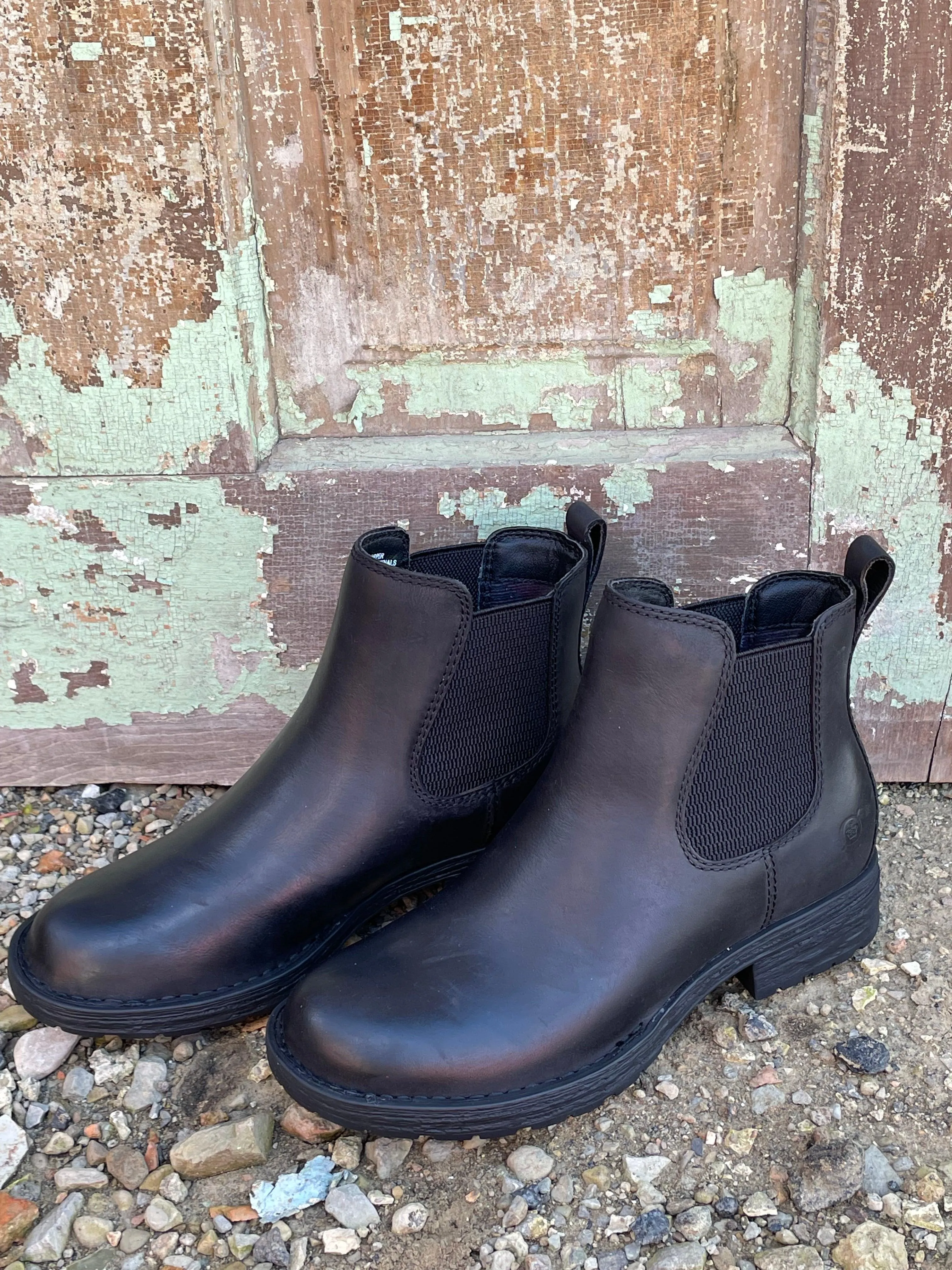 Born Women's Cove Black Waterproof Leather Bootie Ankle Boots F55503 Slip Resistant