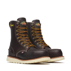Thorogood Mens Briar Pitstop 1957 Series 8" Waterproof Steel Toe Lace Up Wedge Sole Work Boots 804-3800 Classic Touch Soft Footbed