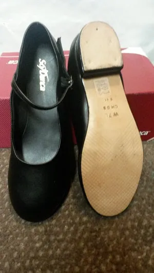 .75" Hazel -- Flat Heel Character Shoe -- Black Climb Strong Adult Ease