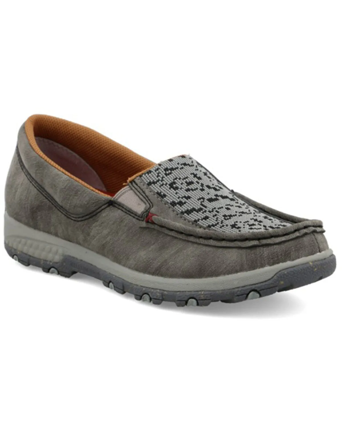 Durable Material Twisted X Women's Slip On Driving Moc Grey Leather Casual Shoe WXC0015
