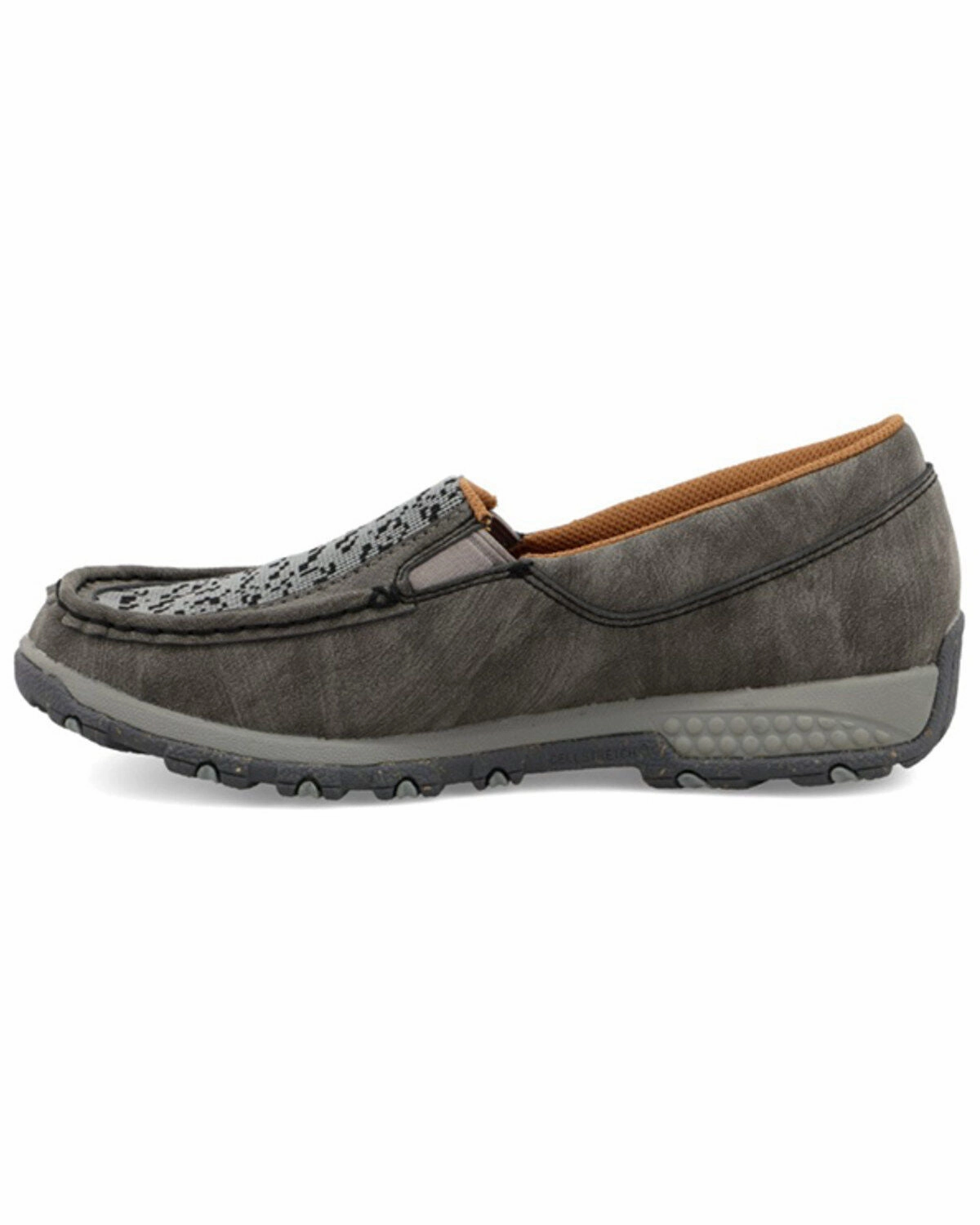 Twisted X Women's Slip On Driving Moc Grey Leather Casual Shoe WXC0015 Leather Wide fit
