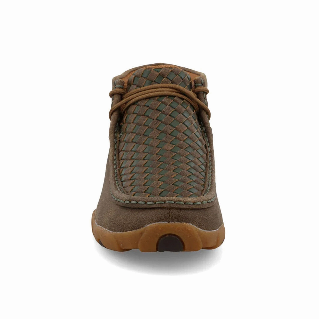 High Quality Twisted X Women's Bomber Leather & Clover Green Basketweave Chukka Driving Moc Shoe WDM0152