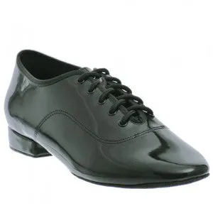 Charles -- Men's Standard Ballroom Oxford -- Black Patent Quick Drying Casual Wear