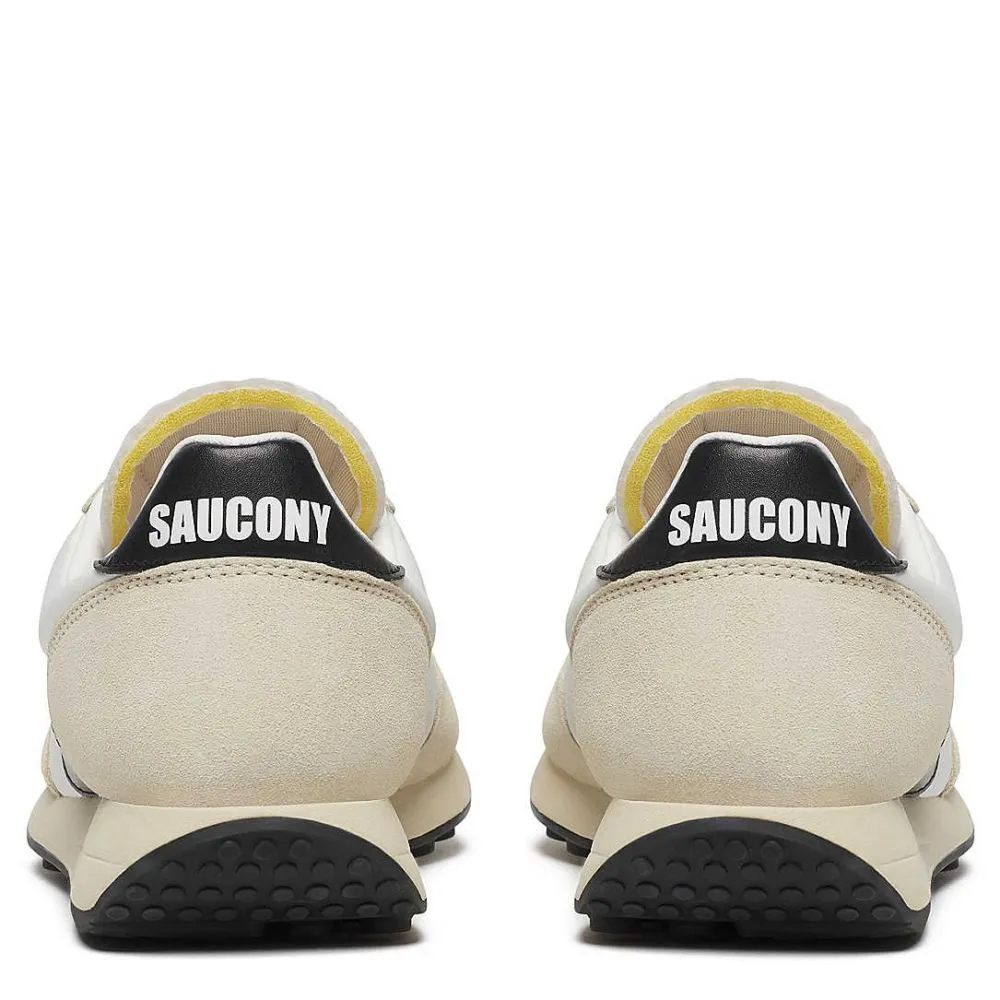Secure fit Saucony Trainer 80 in White/Black