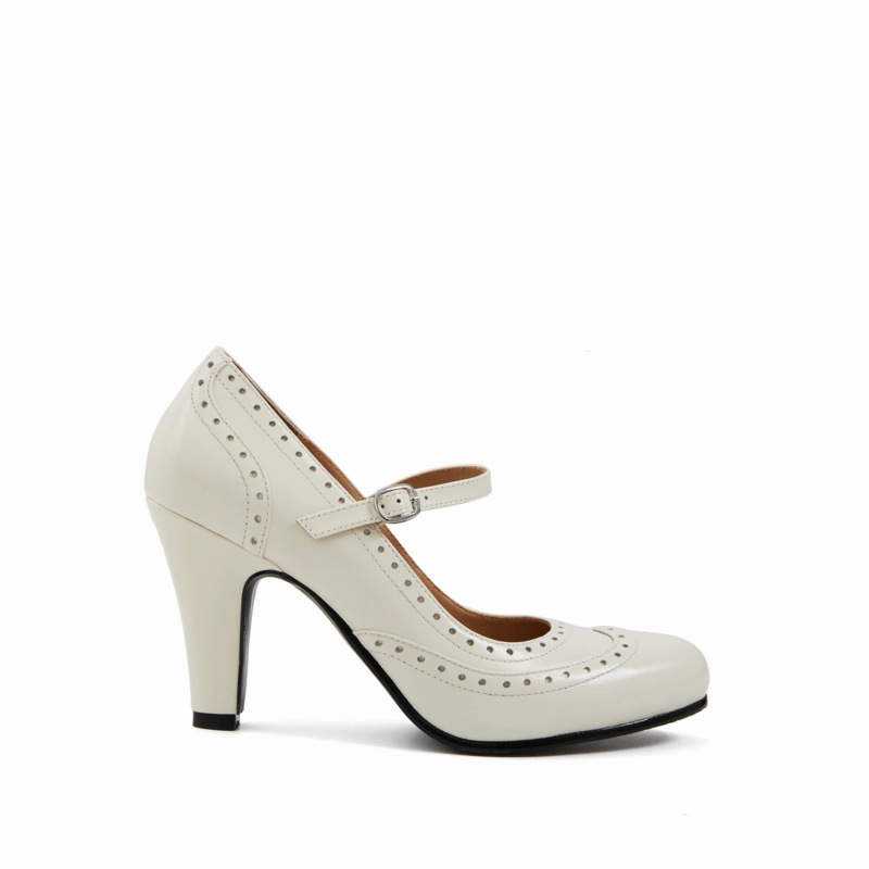 Frangipani Heeld Vintage Strap Pump Comfortable backstay