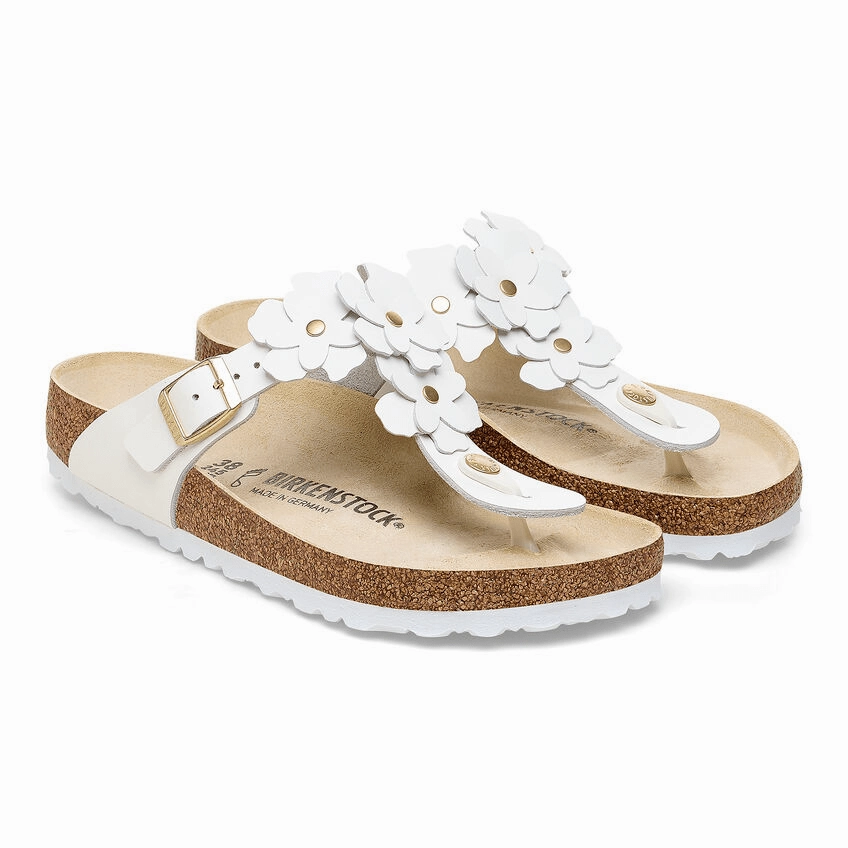 Summer Ready Shoes Gizeh Flower | Leather | White