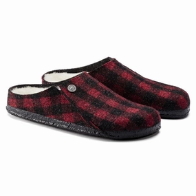 Minimal Style Zermatt Shearling | Wool Felt | Plaid Red