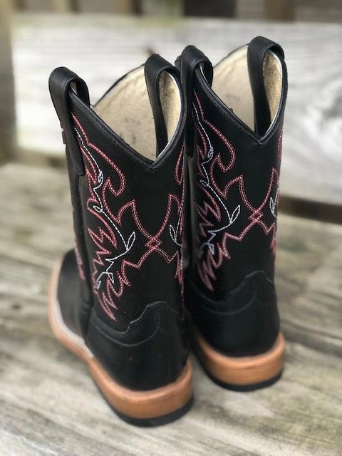 Easy Match HorsePower Children Black Magic Square Toe Western Boots HPK1835