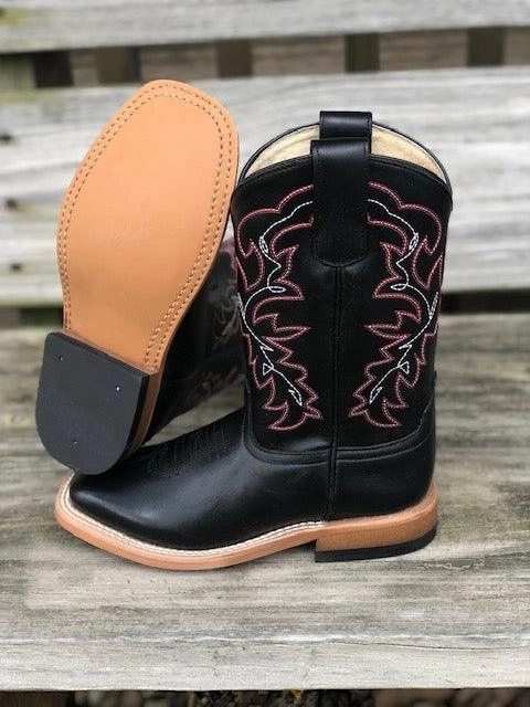 Built For Comfort HorsePower Children Black Magic Square Toe Western Boots HPK1835