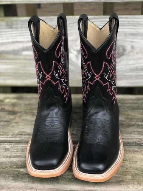 HorsePower Children Black Magic Square Toe Western Boots HPK1835 Outdoor Adventure Eva Midsole