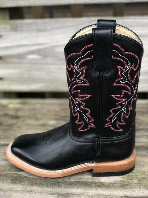 Easy To Clean HorsePower Children Black Magic Square Toe Western Boots HPK1835