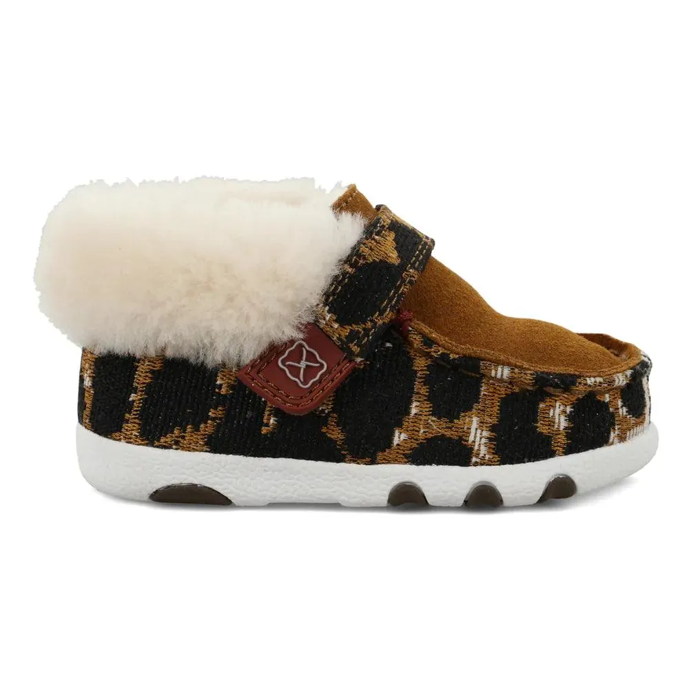 Sleek Outline Twisted X Infant and Toddler Cheetah Print Driving Moc ICA0025