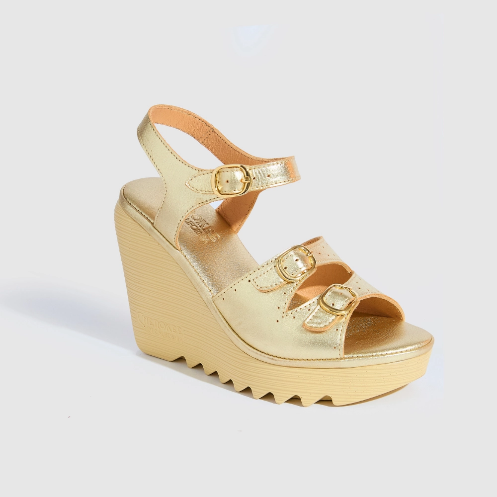 Stevie High Beep Gold Chic Sandal Heels