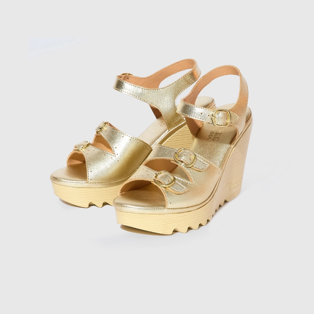 Stevie High Beep Gold Chic Sandal Heels