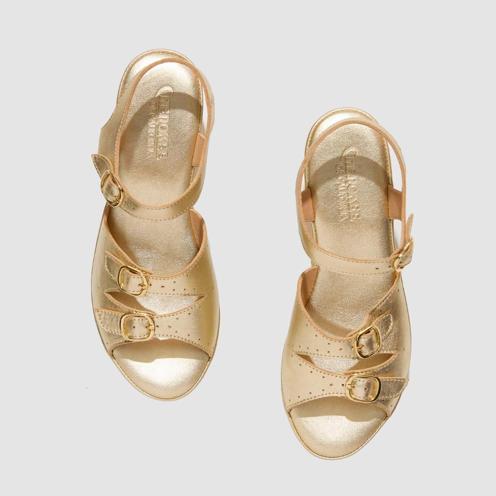 Stevie High Beep Gold Chic Sandal Heels