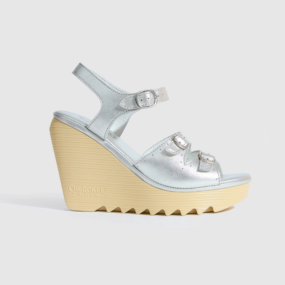 Stevie High Beep Silver Relaxed Open Toe Shoes