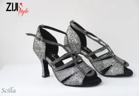 3.25" Scilla -- Women's Latin Sandal -- Grey Irridiscent Dry Base