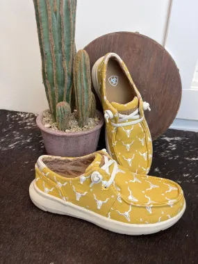 Ariat Women's Mustard Yellow Steerhead Hilo Casual Shoes 10061129 Lace   Up