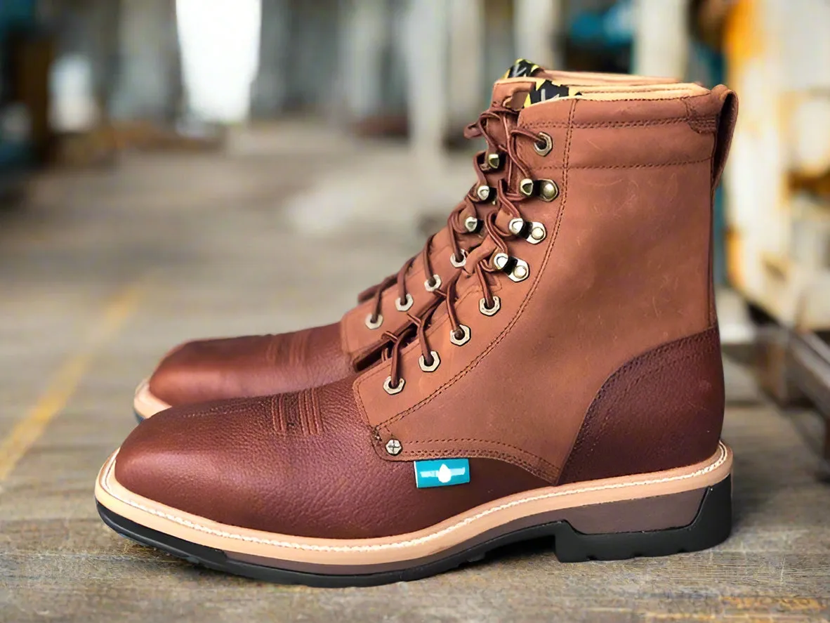 Soft Padding Soft Insole Twisted X Mens 8 Waterproof Steel Toe Western Work Square Toe Lace Up Boot MLCSLW1