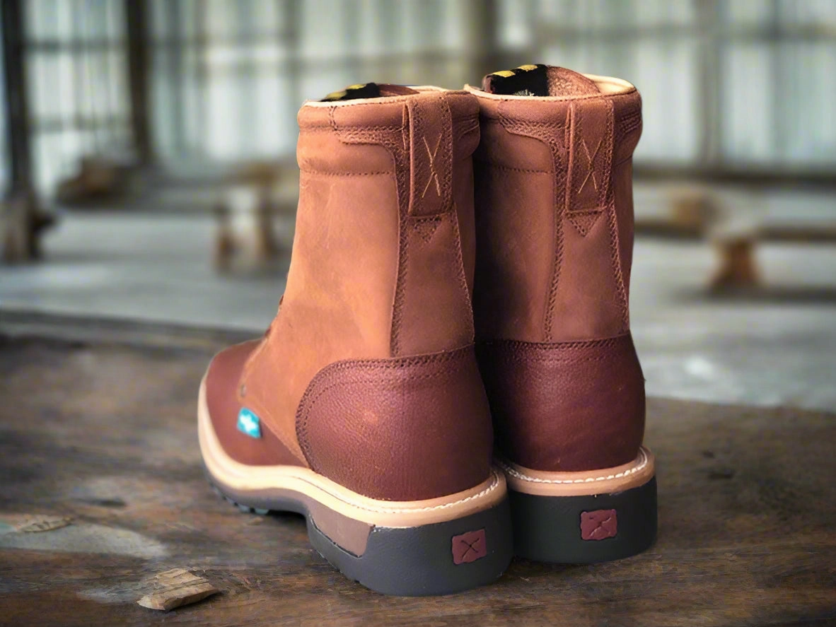 Comfort Stretch Rodeo Event Twisted X Mens 8 Waterproof Steel Toe Western Work Square Toe Lace Up Boot MLCSLW1