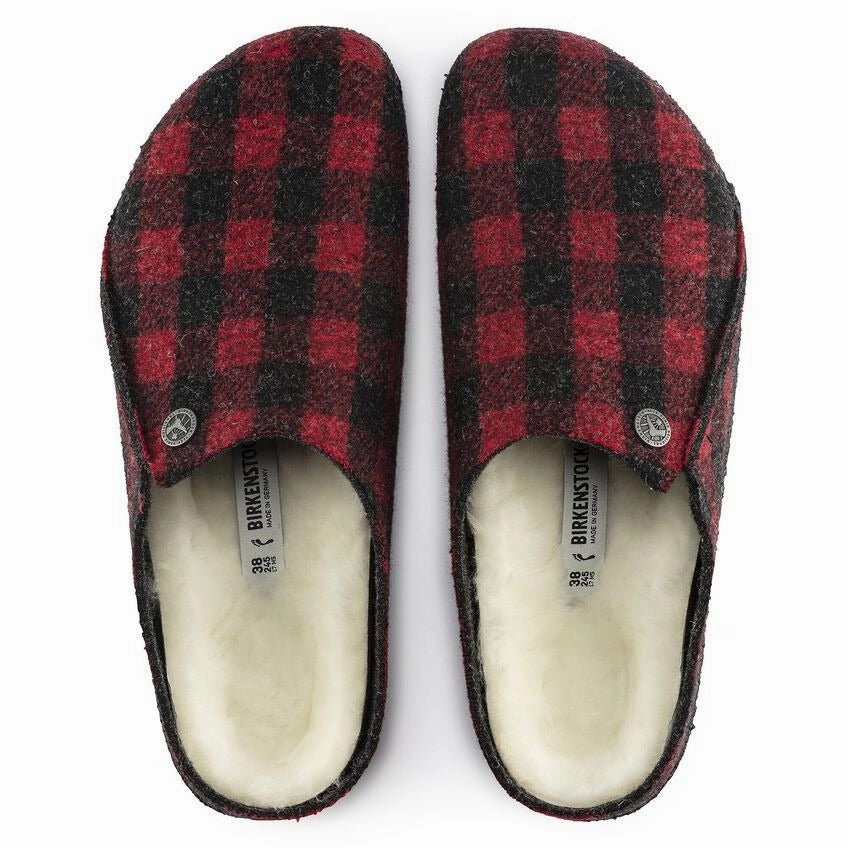 Celebrity Vibe Wide Path Zermatt Shearling | Wool Felt | Plaid Red