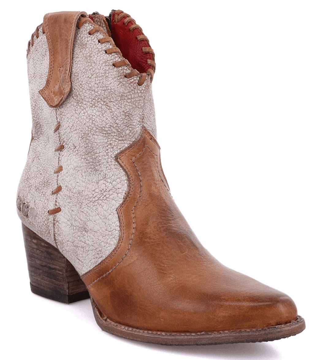 Office Worker Bed Stu Women's Baila II Tan Rustic & Nectar (White) Ankle Boots F328036