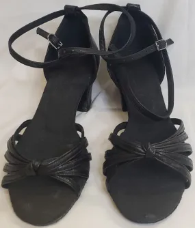 2" Shauna -- Block Heel Latin Sandal -- Black Lake Step