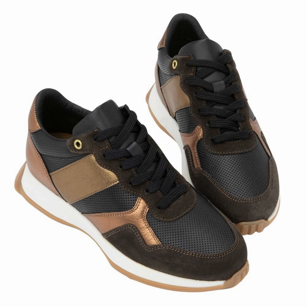 Elastic laces Sunset | Leather | Black/Copper