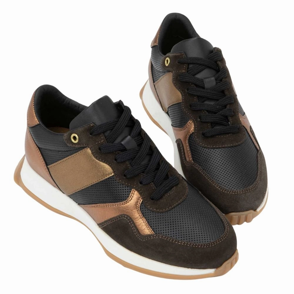 Elastic laces Sunset | Leather | Black/Copper