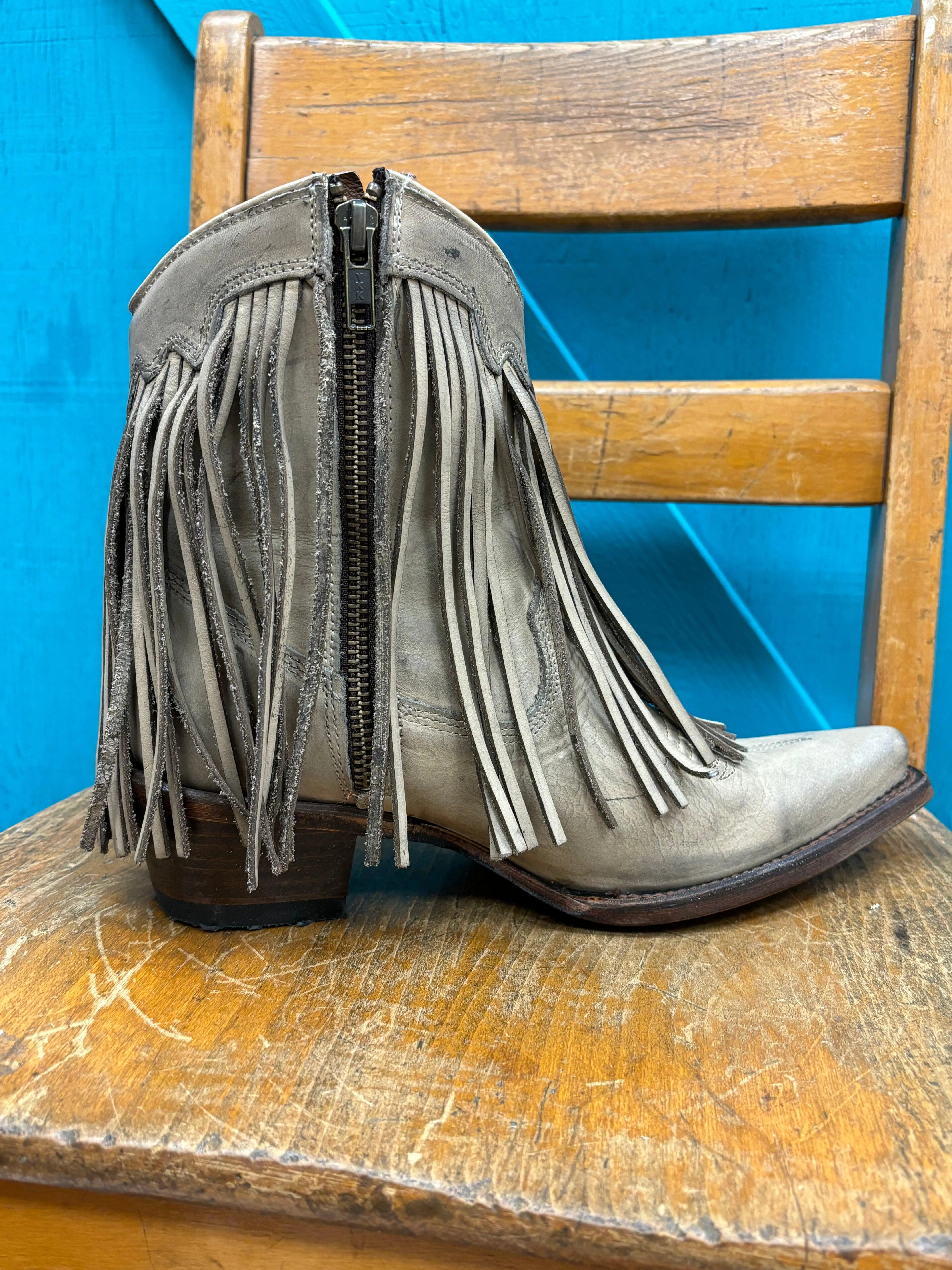 Circle G Women's Sand Fringed Snip Toe Ankle Boots L6071 Ultimate Style