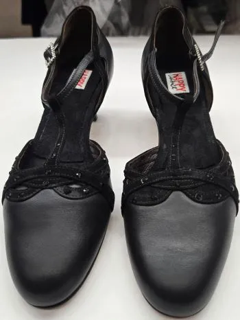2" Samara -- Tango Shoe -- Black Leather/Black Suede Waterproof Travel Light City Bright