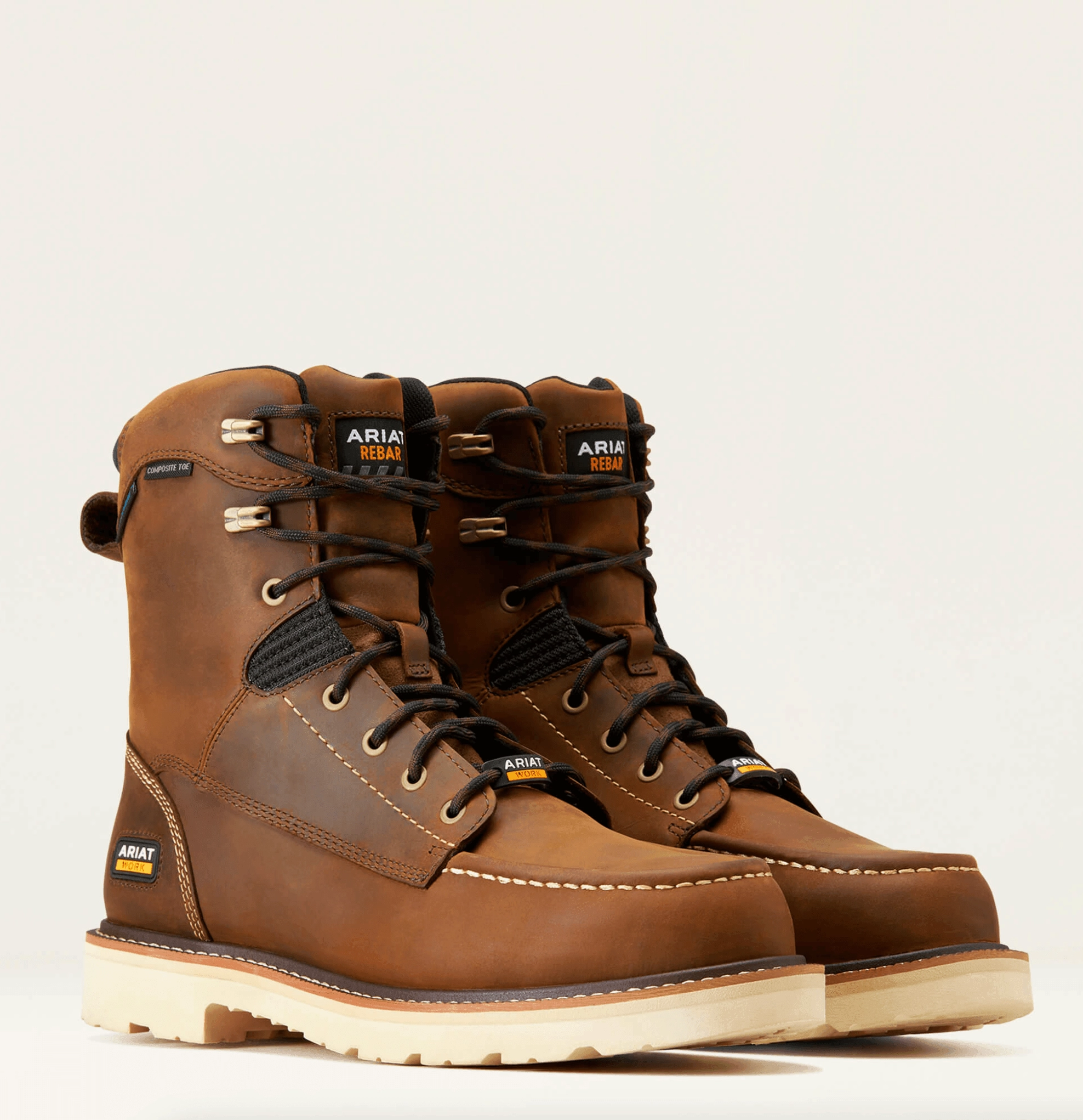 Ariat Men's Rebar Lift 8" Waterproof Composite Toe Work Boot 10047028 Supportive Build