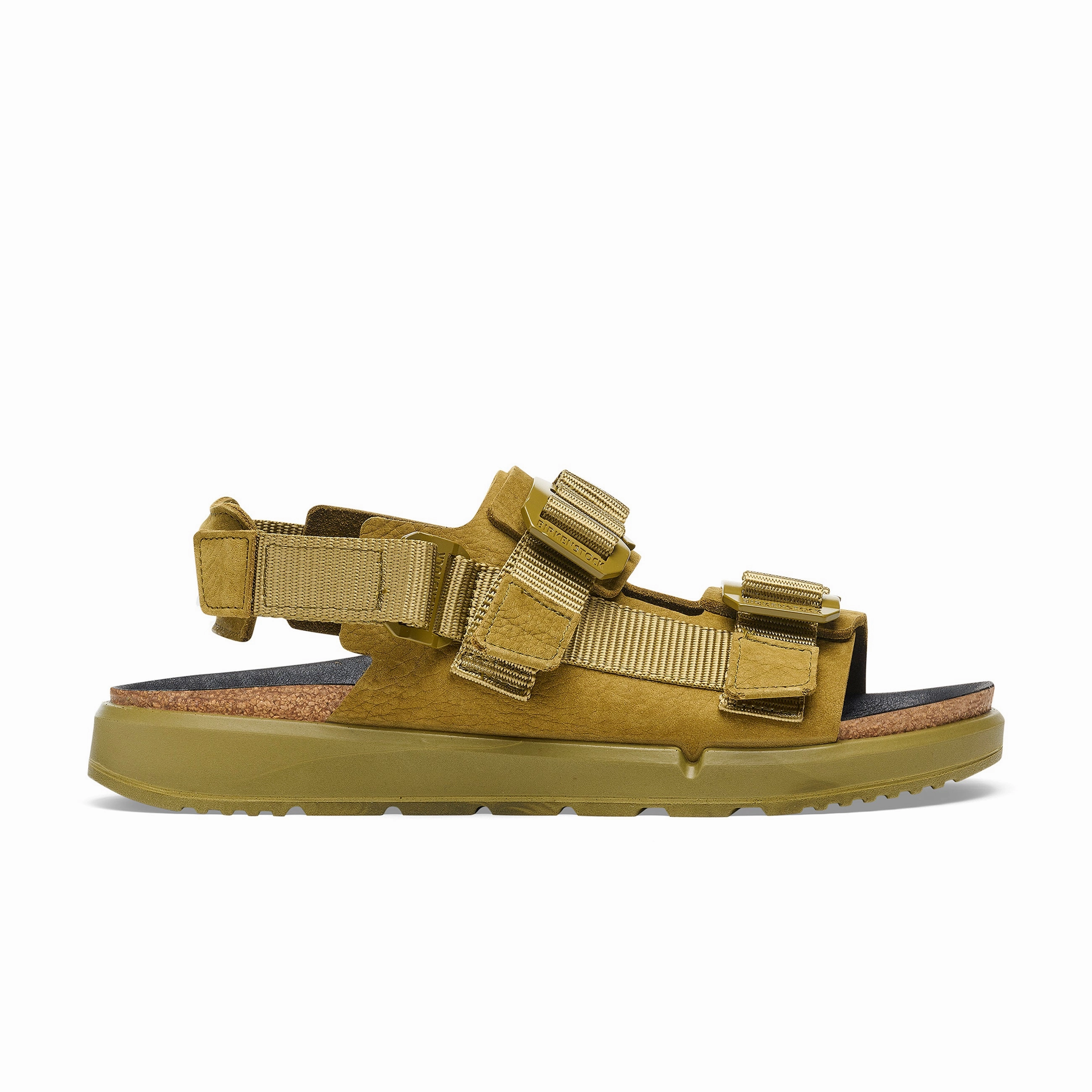 Shinjuku Pine Green Nubuck Leather/Textile Adjustable Comfort festival look