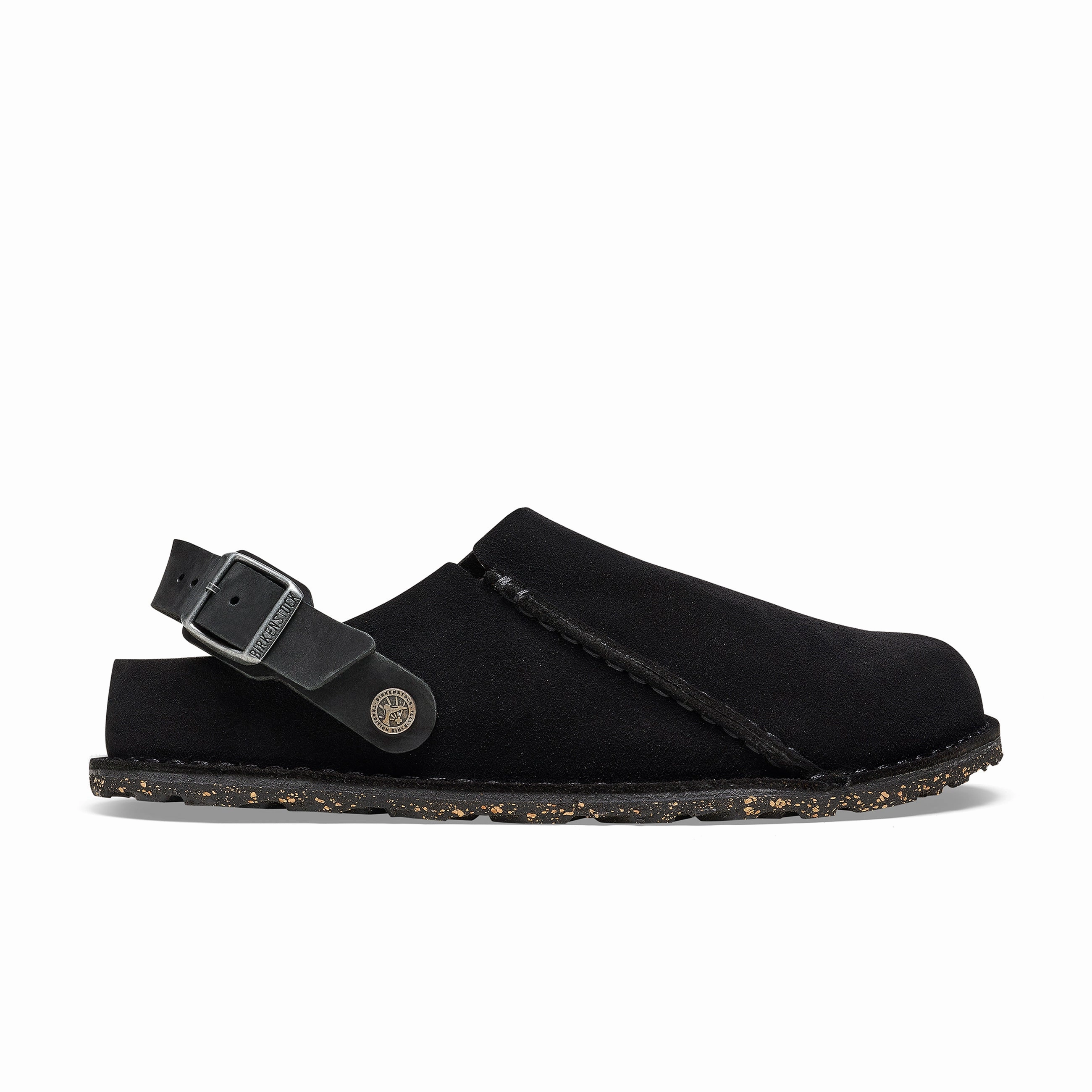 Breathable Shoes Quick Buckle Lutry Black Suede Leather
