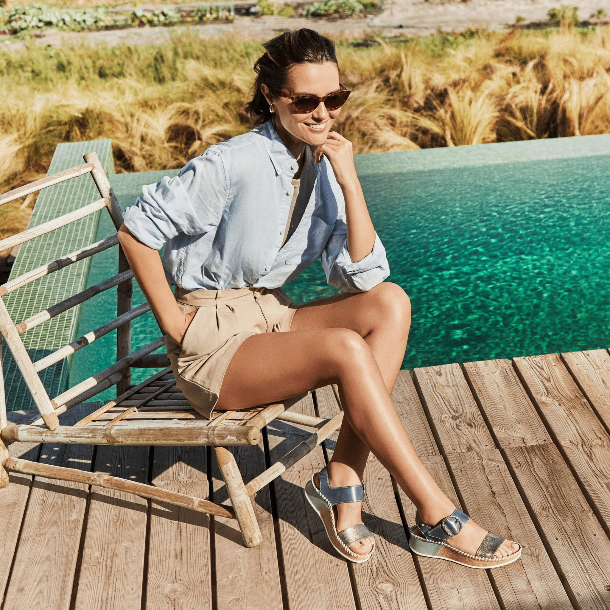 Rock Guard Marina Platform Back Strap | Leather | Stone