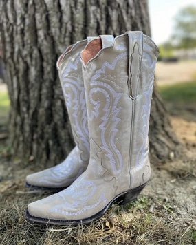 Dan Post Women's Off White & Silver Frost Bite Snip Toe Cowgirl Boots DP4303 Tough Terrain Active Wear
