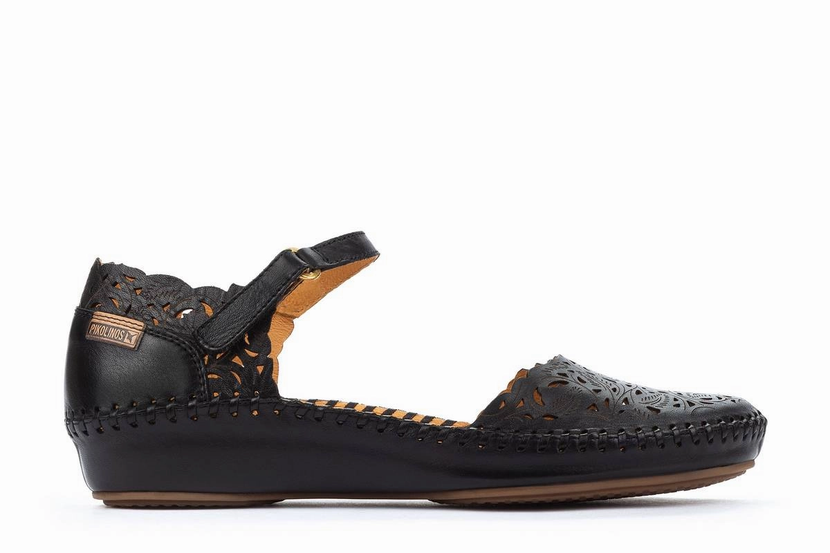 Puerta Vallarta | Laser Leaf | Black Sturdy Build Cushioned heel