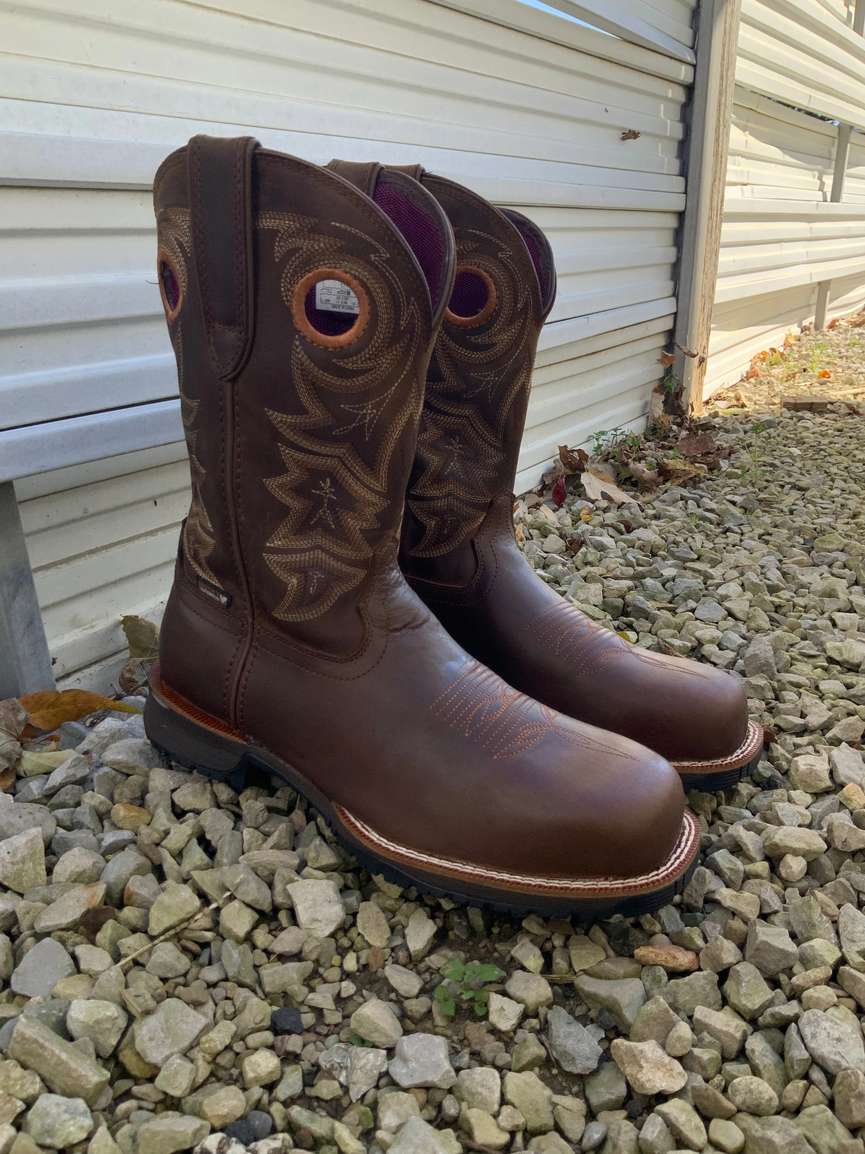 Rocky Women's Rosemary Brown Waterproof Composite Toe Western Work Boots RKW0403 Strong Support