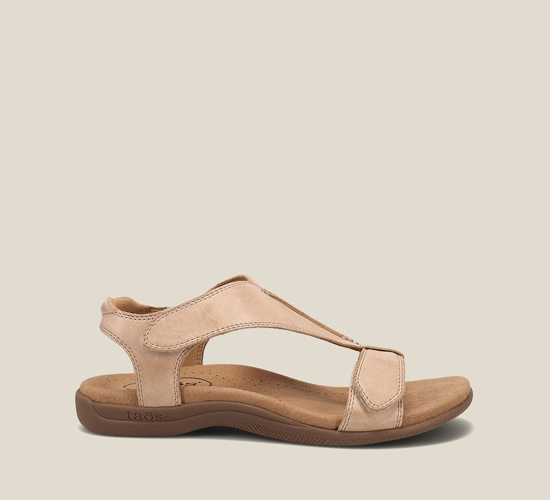 The Show | Leather | Stone Flexible Travel Sandals Comfy lining