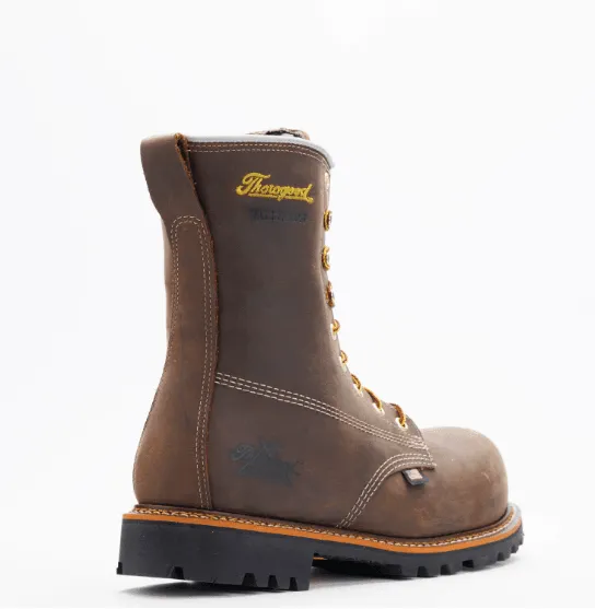 Thorogood American Legacy 8" Crazyhorse Leather Waterproof Nano Toe Safety Toe Lace Up Work Boots 804-4248 SlipResistant Block Heel