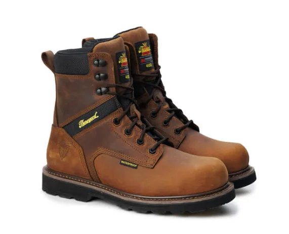 Winter Comfort Thorogood Men's Jobsite Series Crazy Horse Brown 8 Waterproof 400g Insulated Composite Toe Work Boots 804-4244