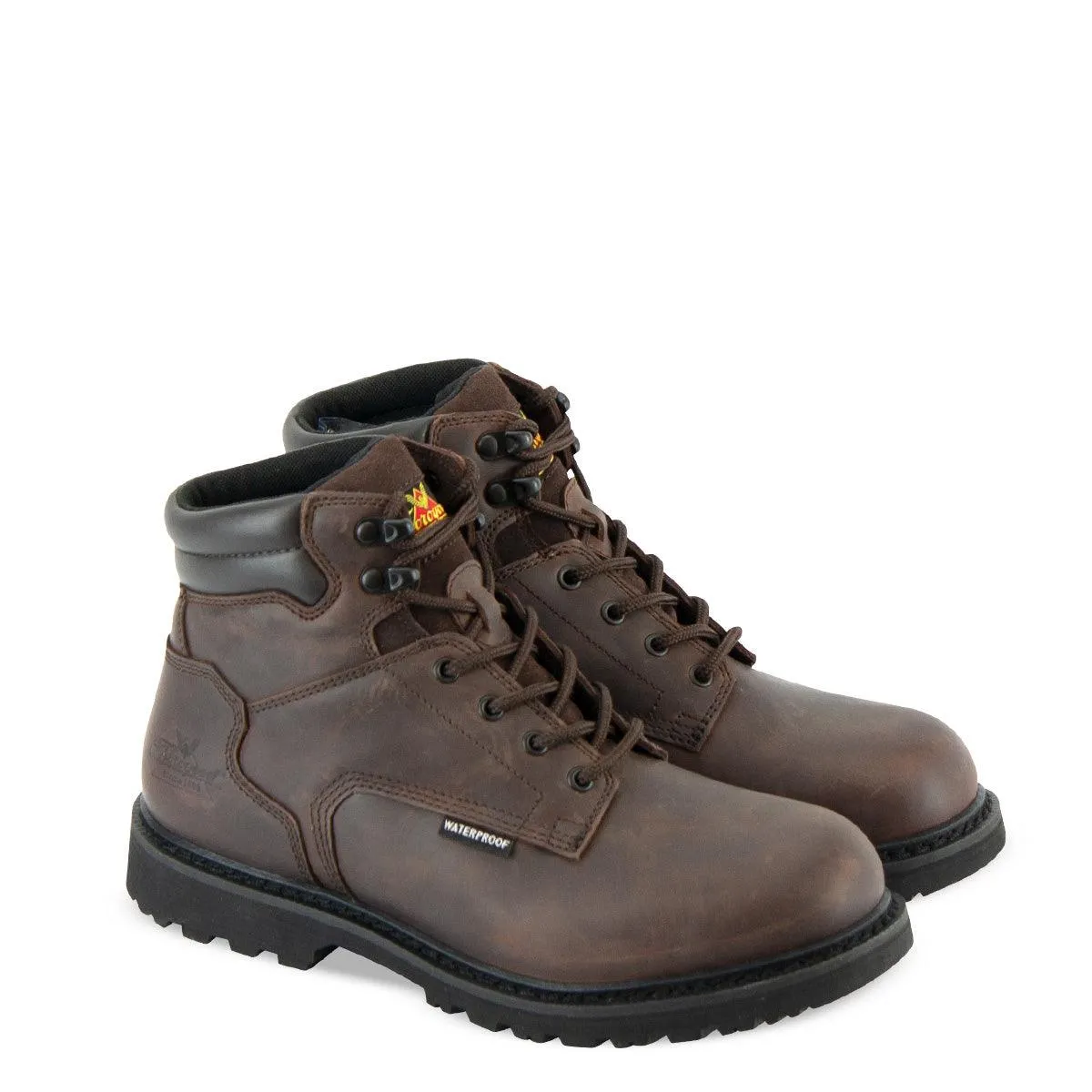 Trail Ready Thorogood Men's V Series 6" Crazyhorse Leather Waterproof Lace Up Work Boots 864-4278