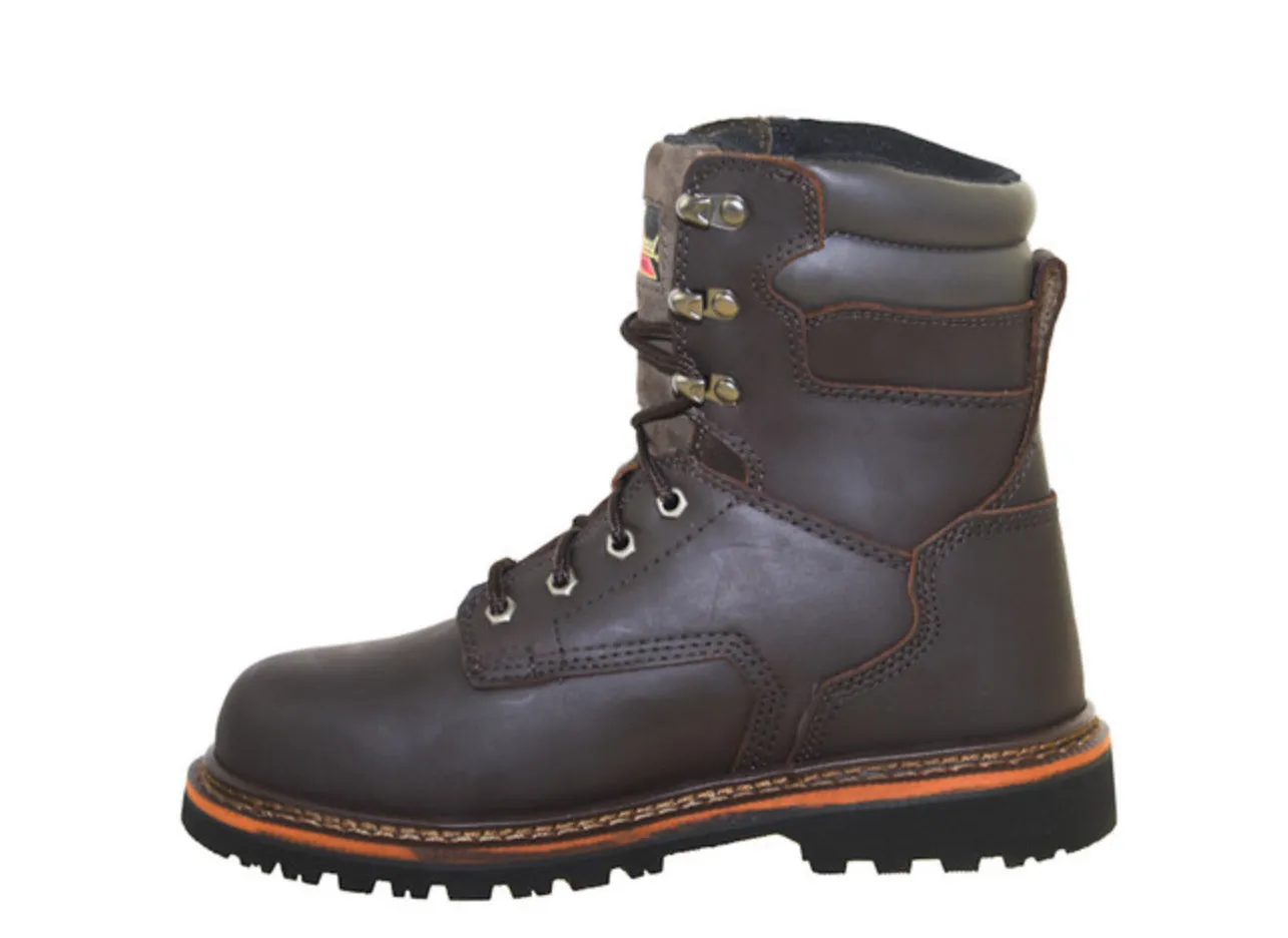 Thorogood Mens V- Series 8" Brown Oiled Nubuck Leather Steel Toe Lace Up Work Boots 804-4279 Stable