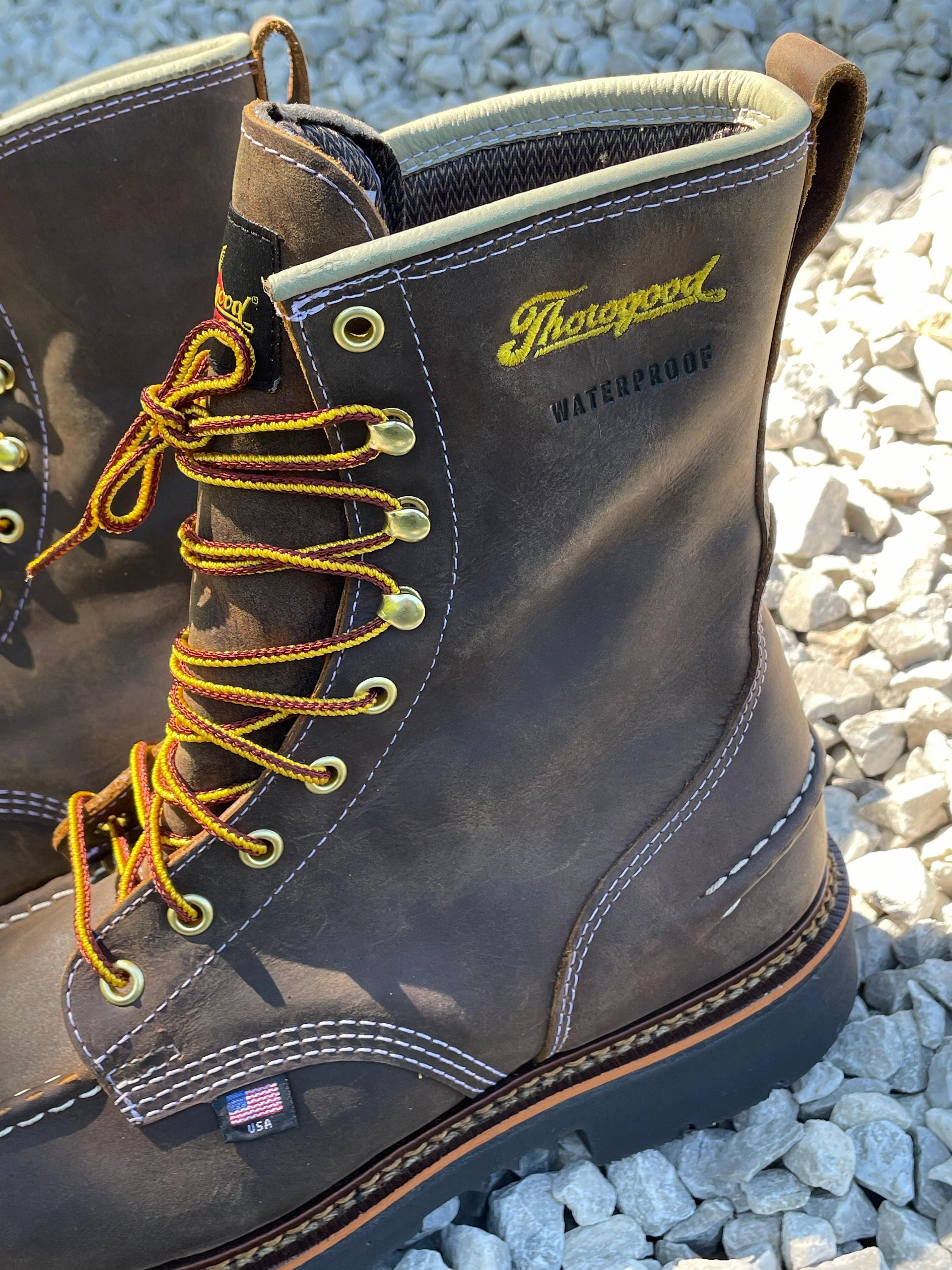 natural materials Thorogood Men's 1957 Series 8 Crazyhorse Leather Waterproof Moc Toe Lace Up Work Boots 814-3890