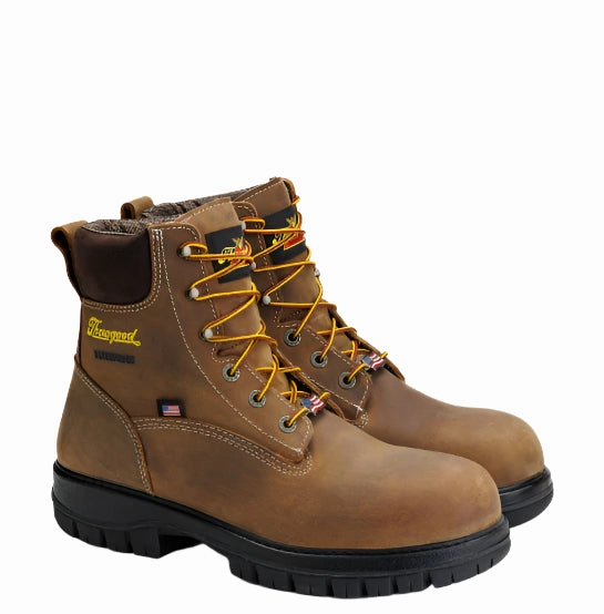 Comfort Ankle Support Quiet Sole Thorogood Men's Genesis Series Chestnut Brown 6 Waterproof Nano Safety Toe Lace Up Work Boot 804-4149