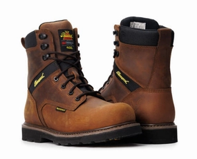 portable Thorogood Men's Jobsite Series Crazy Horse Brown 8 Waterproof 400g Insulated Composite Toe Work Boots 804-4244