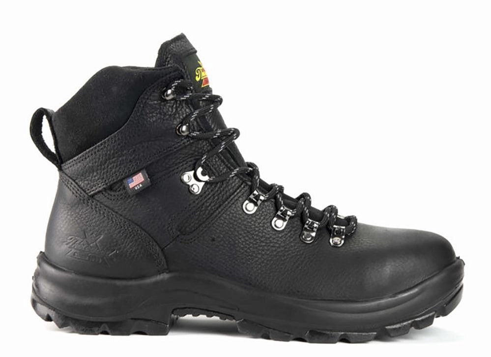 Thorogood Men's Steel Toe 6" Waterproof Slip Resistant Black Leather Work Shoes 804-6365 Winter Protection