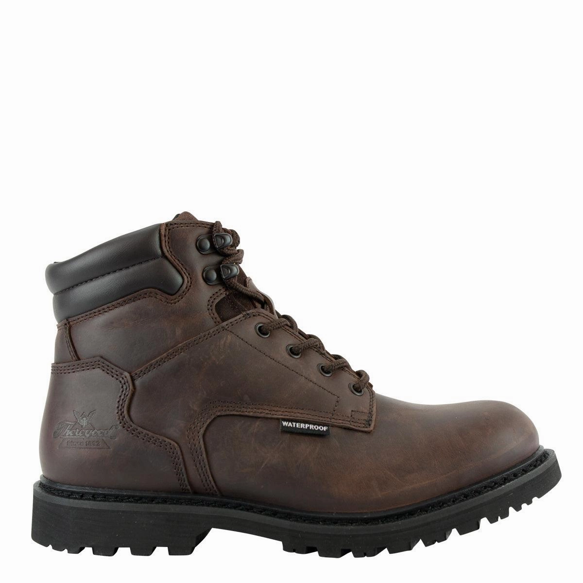 Reinforced Seams Neutral Colors Thorogood Men's V Series 6" Crazyhorse Leather Waterproof Lace Up Work Boots 864-4278